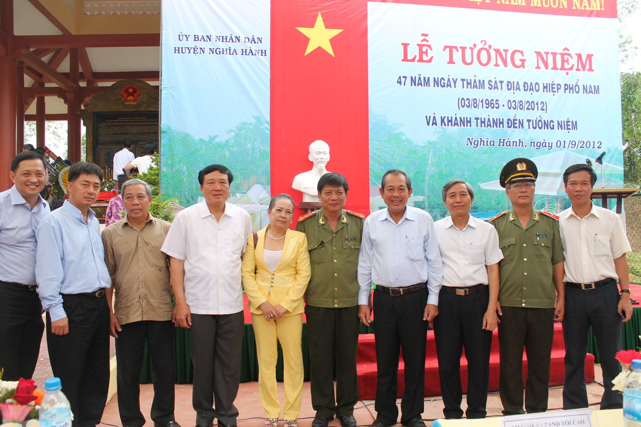 Chánh án TANDTC Trương Hòa Bình dự lễ tưởng niệm 47 năm thảm sát địa đạo Hiệp Phổ Nam