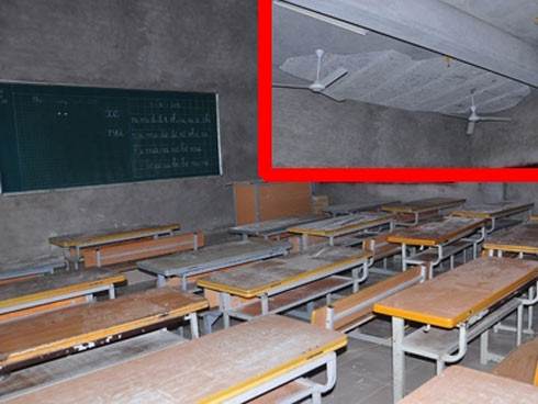 Vụ vữa trần nhà rơi trúng đầu học sinh ở Hà Nội: Không phải động đất mà do ăn bớt!