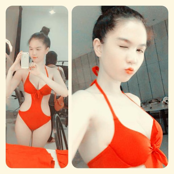 Ngọc Trinh gây sốt cộng đồng vói ảnh bikini đỏ rực hút mắt