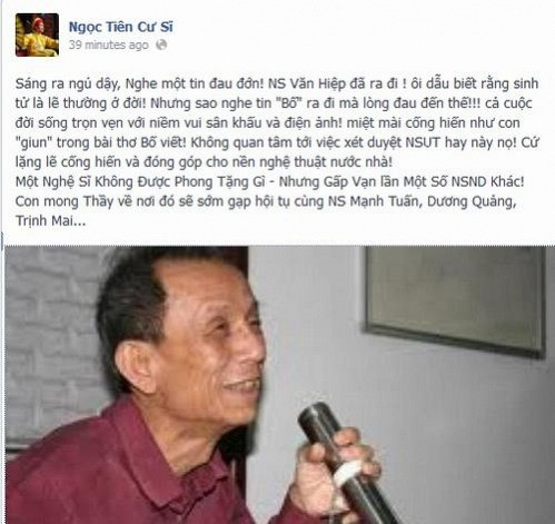 Nghệ sĩ hài Văn Hiệp đột ngột qua đời