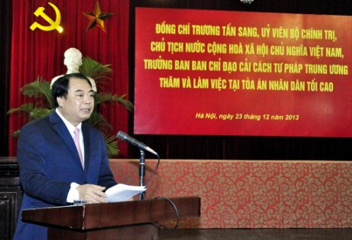 Chủ tịch nước Trương Tấn Sang đánh giá cao nỗ lực của ngành TAND trong thực hiện nhiệm vụ chính trị