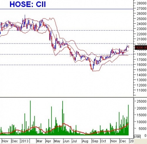 Ngày 31/12/2013: 10 cổ phiếu ”nóng” dưới góc nhìn PTKT của Vietstock