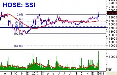 Tuần 13 – 17/01/2014: 10 cổ phiếu ”nóng” dưới góc nhìn PTKT của Vietstock