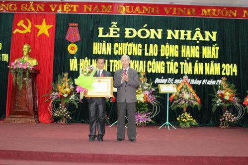 TAND tỉnh Quảng Trị đón nhận Huân chương Lao động hạng Nhất và tổ chức triển khai công tác năm 2014