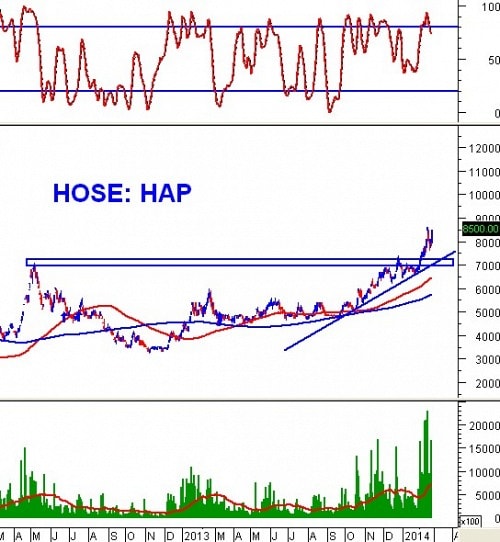Phân tích kỹ thuật cổ phiếu ”nóng”: HAP - CTCP Tập Đoàn Hapaco