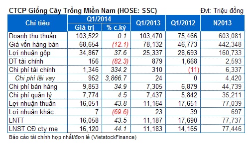 SSC: Tồn kho, nợ ngắn hạn và lãi cùng tăng mạnh trong quý 1