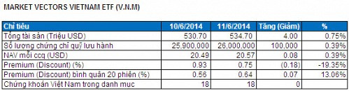 Bản tin ETF 13/06: Vốn ngoại trở lại, V.N.M hút thêm 4.1 triệu USD