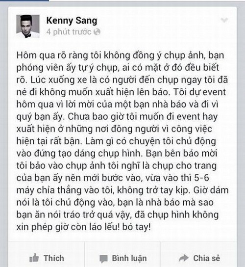 Kenny Sang, hot boy dep nhat Sai Thanh, hot boy lang bao