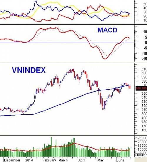 Phân tích kỹ thuật chứng khoán Việt Nam: Tuần 23 - 27/06/2014