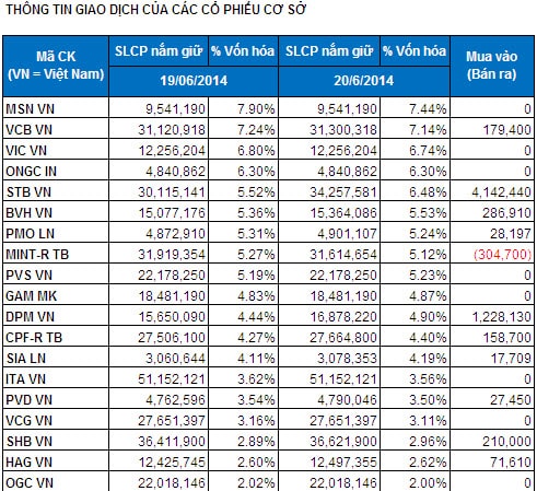 Bản tin ETF 24/06: Tái cơ cấu và rót vốn, V.N.M gom thêm hàng loạt cổ phiếu Ngân hàng