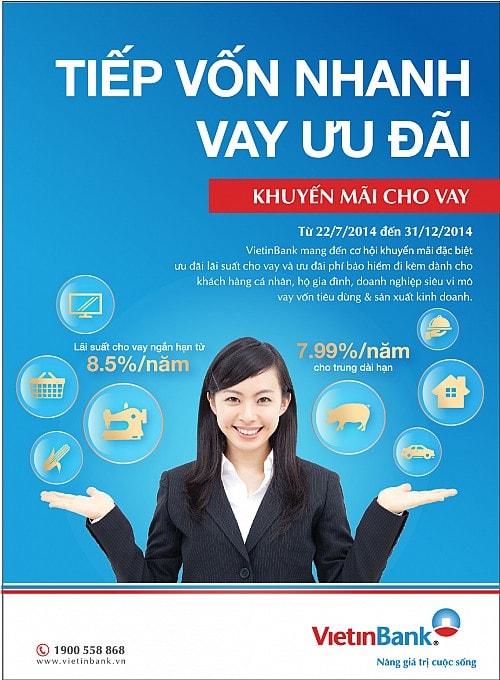 “Tiếp vốn nhanh - vay ưu đãi” cùng VietinBank: Lãi suất cho vay chỉ từ 7,99%/năm