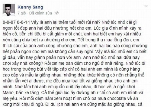 Kenny Sang, clip cua Kenny Sang,sinh nhat cua Kenny Sang,me Kenny Sang, phat ngon soc cua Kenny Sang, hotboy dep nhat sai thanh