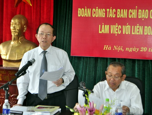 Đoàn công tác Ban chỉ đạo Cải cách tư pháp Trung ương làm việc với Liên đoàn Luật sư Việt Nam