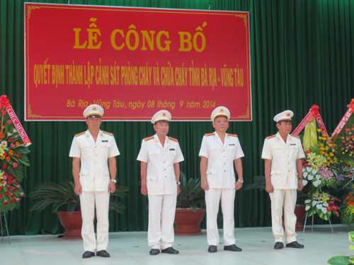 Thành lập Cảnh sát Phòng cháy và chữa cháy tỉnh Bà Rịa-Vũng Tàu