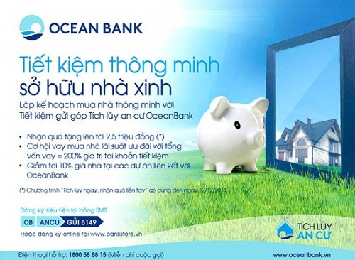 Nhận quà tặng lên tới 2,5 triệu đồng khi gửi góp Tích lũy an cư tại OceanBank