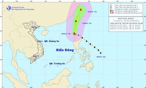 Xuất hiện bão Fung - Wong gây gió mạnh trên Biển Đông