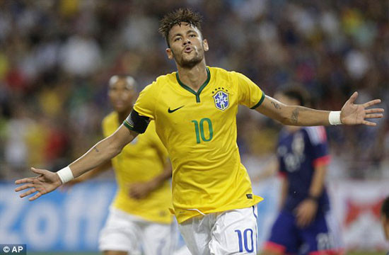 Neymar xuất sắc ghi 4 bàn vào lưới Nhật Bản