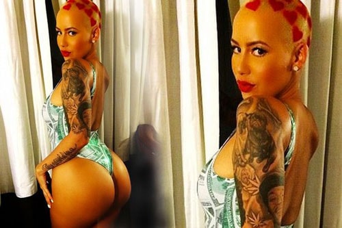 Siêu mẫu đầu trọc Amber Rose bị bắt gặp đi cùng ba trai lạ