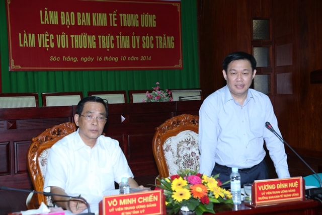 Trưởng ban Kinh tế Trung ương làm việc tại 5 tỉnh đồng bằng sông Cửu Long