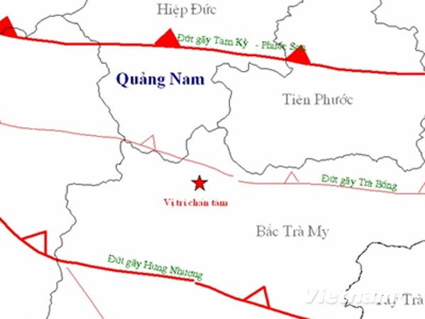 Tiếp một trận động đất 2,4 độ Richter tại Bắc Trà My, Quảng Nam