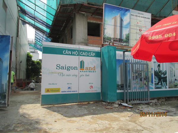 Cổng vào dự án Căn hộ Saigonland