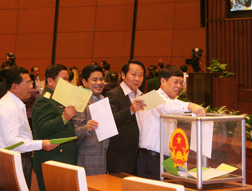 Quốc hội tiến hành lấy phiếu tín nhiệm đối với 50 chức danh