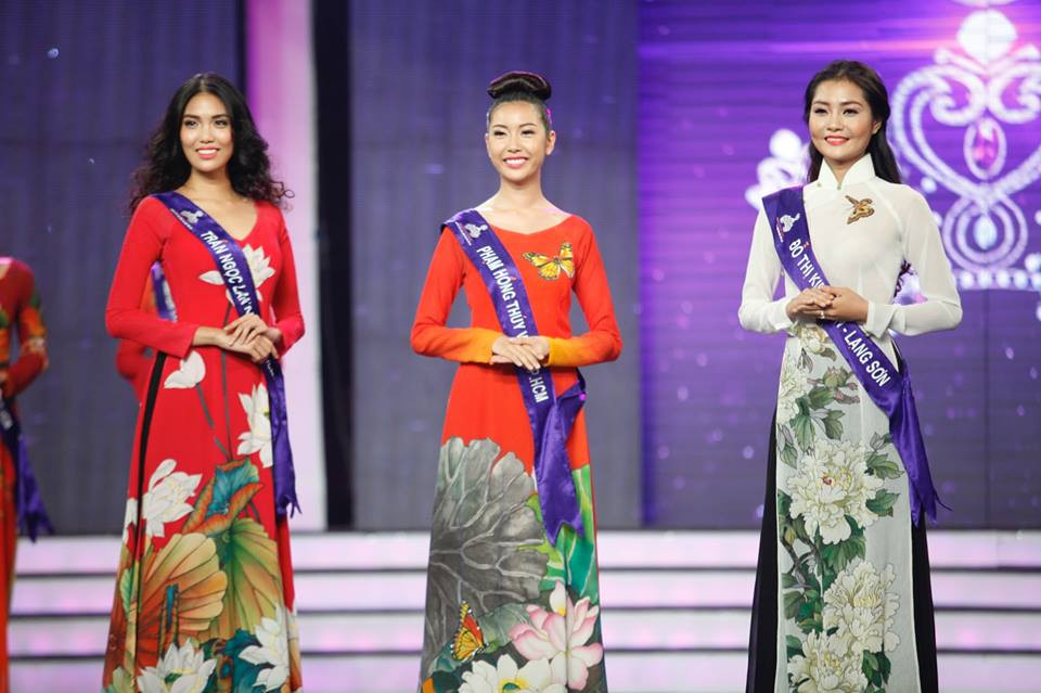 Dịu dàng áo dài Việt trên sân khấu Hoa khôi Áo dài- Đường tới vương miện