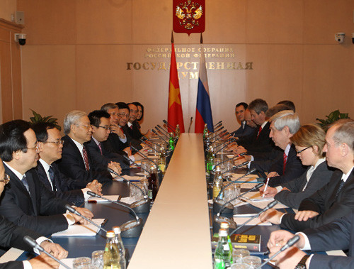 Tổng Bí thư Nguyễn Phú Trọng hội kiến các nhà lãnh đạo hai viện Quốc hội Nga