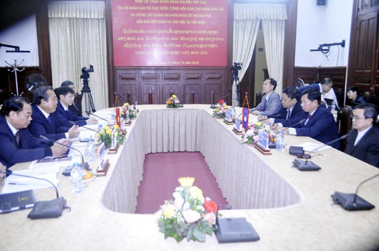 Hội đàm giữa TANDTC Việt Nam - Lào: Tiếp tục tăng cường hơn nữa các hoạt động hợp tác song phương
