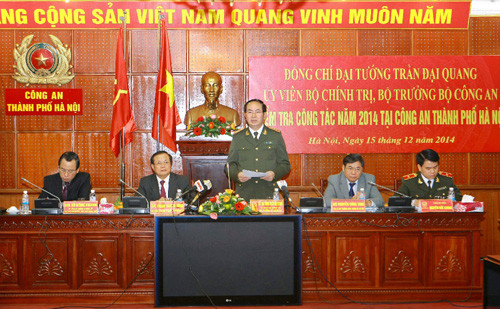 Đại tướng Trần Đại Quang thăm và làm việc tại Bộ tư lệnh Thủ đô Hà Nội