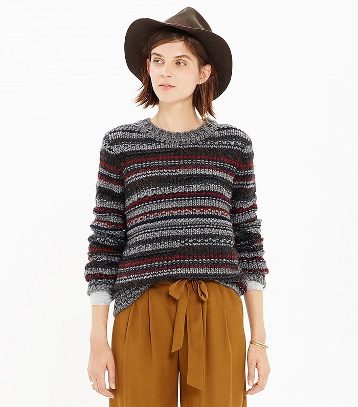 Folkstripe Pullover Sweater