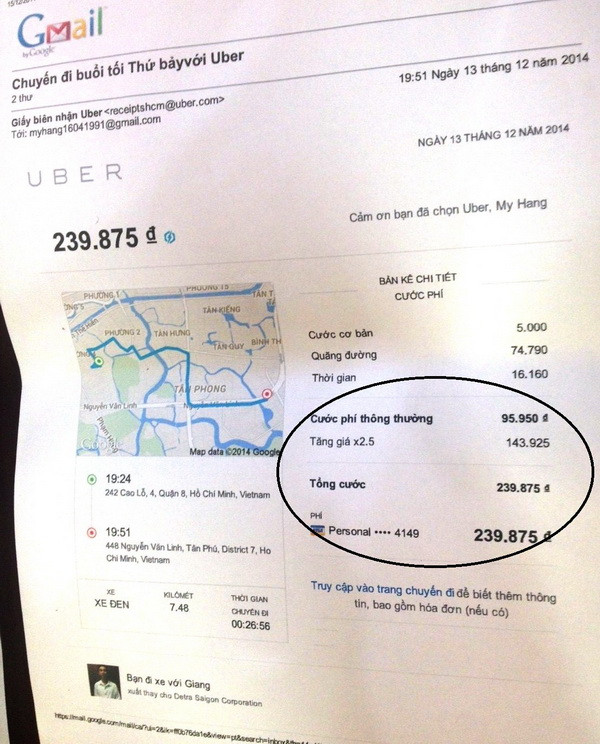 Mới đây, Thủ tướng Nguyễn Tấn Dũng đã có yêu cầu Bộ Giao thông vận tải chủ trì, kết hợp với các cơ quan liên quan xem xét hoạt động của Uber tại Việt Nam. Động thái này cho thấy, Chính phủ Việt Nam đang hoàn toàn nghiêm túc với công ty công nghệ có trụ sở chính tại Mỹ.