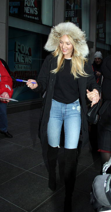 candice swanepoel winter outfit idea winter coat