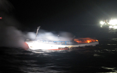 Cháy tàu cá tại Hàn Quốc 2 người thiệt mạng và 4 người mất tích