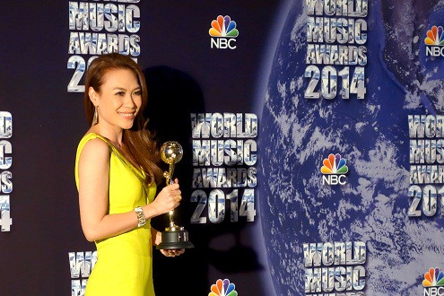 Mỹ Tâm lập “hattrick” tại World Music Awards 2014