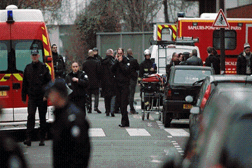 Hình ảnh thảm sát tại tạp chí Charlie Hebdo, Pháp