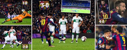 Cup nhà Vua TBN: Barca thắng cách biệt Elche 5-0