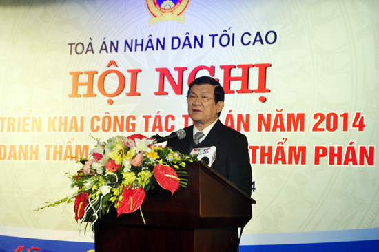 Chủ tịch nước Trương Tấn Sang, Trưởng ban Chỉ đạo CCTP TW: Dành sự quan tâm đặc biệt trong việc lãnh đạo, chỉ đạo công tác của hệ thống TAND