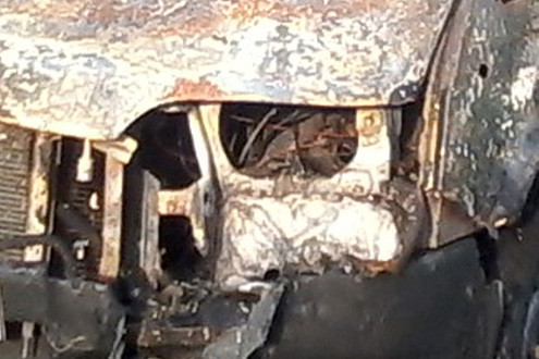 Xe ô tô 7 chỗ bất ngờ bốc cháy khi đang qua phà