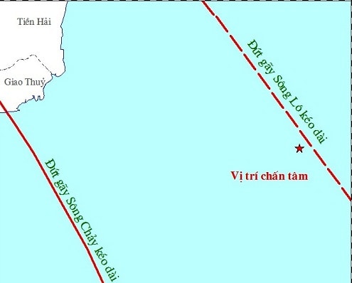 Xuất hiện động đất ngoài khơi Bắc Bộ