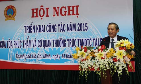 Chánh án TANDTC Trương Hòa Bình gặp mặt, chúc Tết tại phía Nam