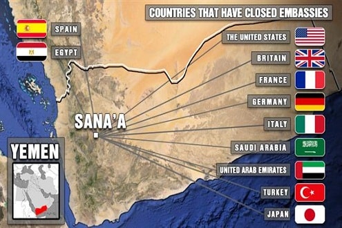 Ai Cập và nhiều nước khác đóng cửa đại sứ quán tại Yemen do an ninh bất ổn