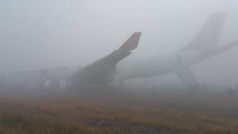 Chiếc Airbus A-330 đã trượt khỏi đường băng sân bay quốc tế Tribhuwan 