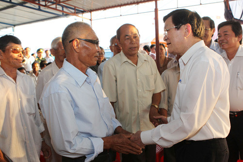 Chủ tịch nước Trương Tấn Sang thăm và làm việc tại Ninh Thuận 
