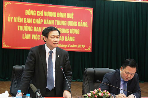 Ban Kinh tế Trung ương làm việc tại tỉnh Cao Bằng