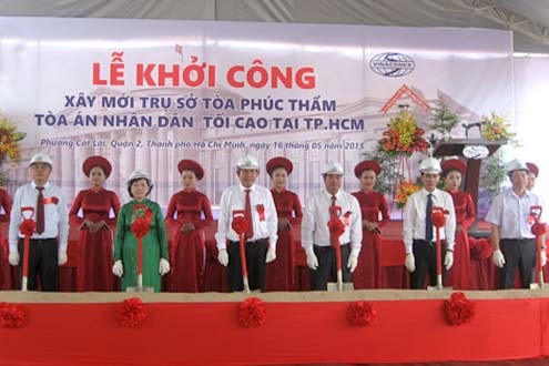 Khởi công xây mới trụ sở làm việc Tòa phúc thẩm TANDTC tại TP.HCM