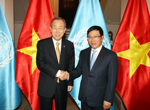 Phó Thủ tướng Phạm Bình Minh hội đàm với Tổng Thư ký LHQ Ban Ki-mun