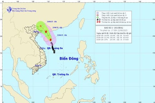 Bão số 1 gây mưa to đến rất to cho các tỉnh vùng núi phía Bắc