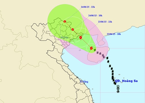 Đêm nay tâm bão số 1 ở trên vùng biển Quảng Ninh, vùng núi phía Bắc mưa to