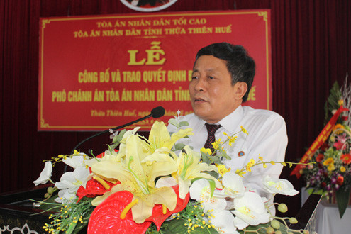 Bổ nhiệm Phó Chánh án TAND tỉnh Thừa Thiên - Huế